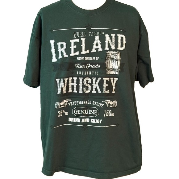 SG Other - Ireland Whiskey Men's Green T-Shirt Men's Size 2XL XXL See Dimensions
